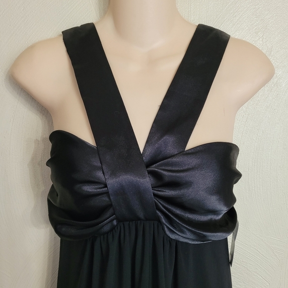 Bisou Bisou Black Satin Formal Dress Size Women's 12 NEW with Tags - Picture 3 of 13